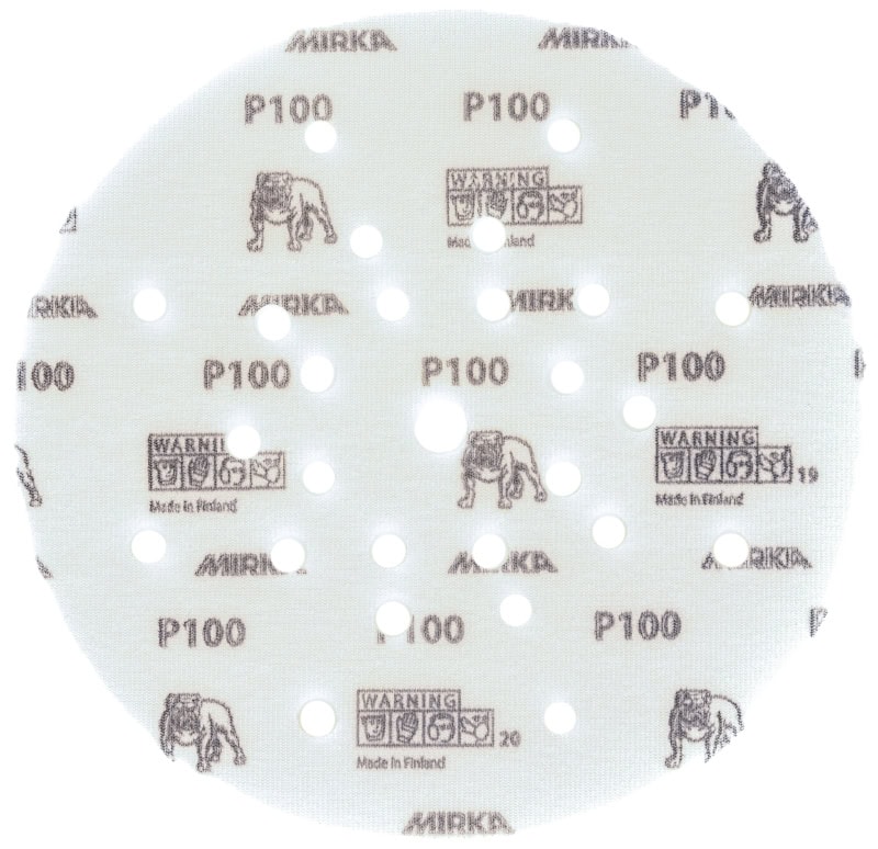 Preview: Mirka® Yellow Abrasive Soft 1674802560, Ø 225 mm, P60, A, 27-fach gelocht, Kletthaftend, Schleifscheibe mit Aluminiumoxidkorn, Für Finish- und Polierarbeiten an Werkstücken