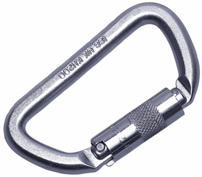 Preview: 3M™ DBI-SALA® Selbstverschließender Karabiner 2000127, Edelstahl, D-Form, 0,32 Kg, 22 kN, 18 mm Öffnung, Automatische Verschlusssicherung, Drehverschluss, Für sichere Verbindungen im Absturzsicherungssystem