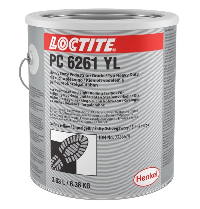 Preview: Henkel™ Loctite® PC 6261 Antislip Antirutsch Bodenbeschichtung, 6,36 Kg, Gelb, 2236679, Für starken Fußgängerverkehr bis schwachen Fahrzeugverkehr