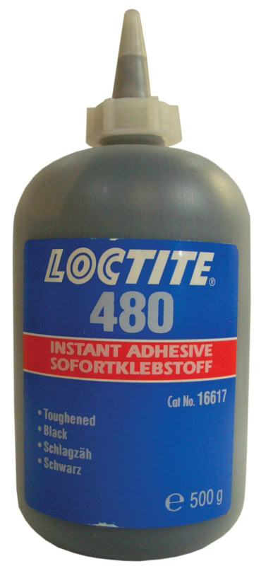 Preview: Henkel™ Loctite® 480 Sofortklebstoff, 500 g, Schwarz, 231018, Für Anwendungen mit geringem Spaltmaß