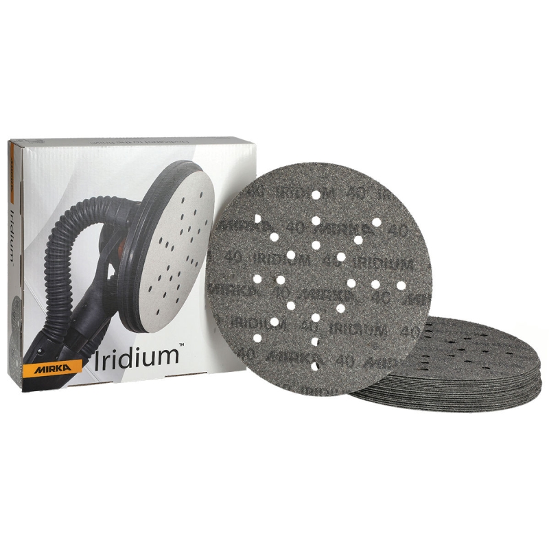 Preview: Mirka® Iridium® 2468002518, Ø 225 mm, P240, Multilochung, Kletthaftend, Schleifscheibe mit Keramik- und Aluminiumkorn
