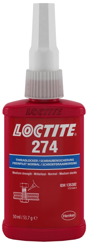 Preview: Henkel™ Loctite® 274 Schraubensicherung, 50 ml, Blau, Mittel, 135382, Zum Sichern und Dichten von Gewindeverbindungen