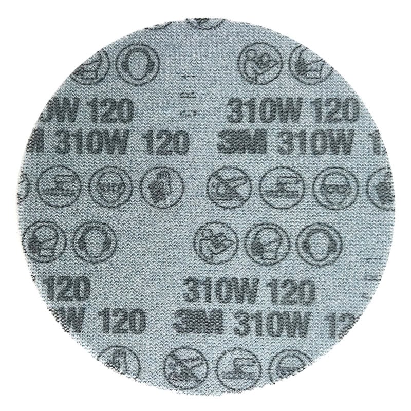 Preview: 3M™ Xtract™ 310W 53736, Ø 125 mm, 120+, Ungelocht, 12.000 U/Min., Gitternetz, Kletthaftend, Schleifscheibe mit Präzisions Aluminiumoxid Korn