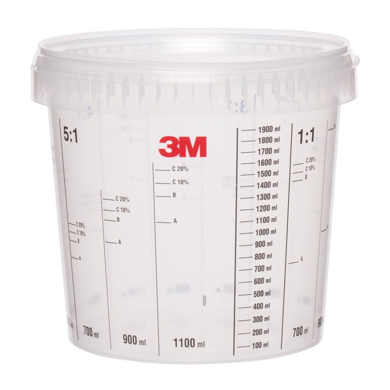 Preview: 3M™ 50405, 2,3 Liter Transparenter Mischbecher zum Mischen und Aufbewahren von Lacken