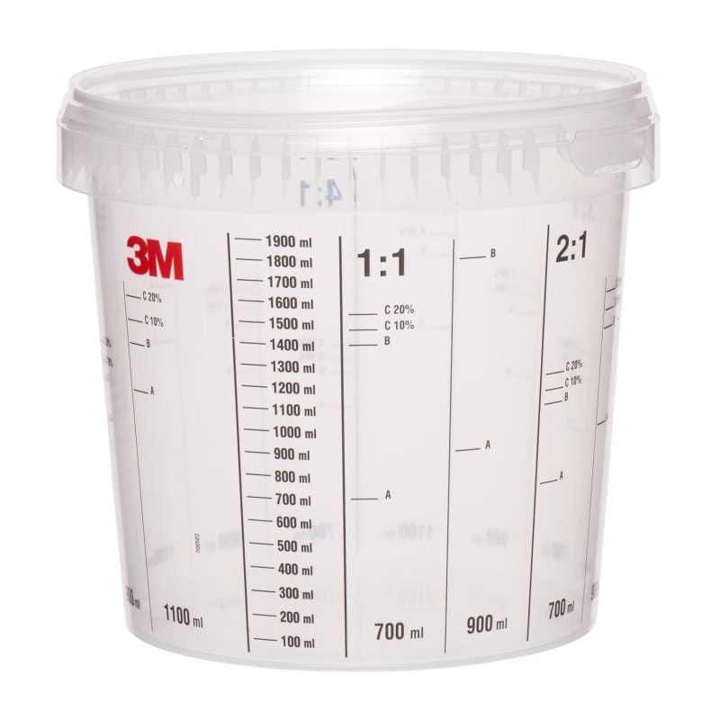 Preview: 3M™ 50405, 2,3 Liter Transparenter Mischbecher zum Mischen und Aufbewahren von Lacken