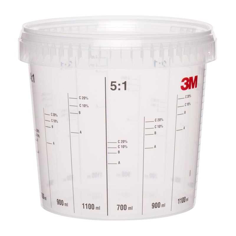 Preview: 3M™ 50405, 2,3 Liter Transparenter Mischbecher zum Mischen und Aufbewahren von Lacken