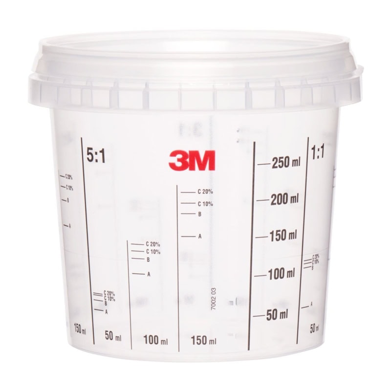 Preview: 3M™ 50402, 0,365 Liter Transparenter Mischbecher zum Mischen und Aufbewahren von Lacken