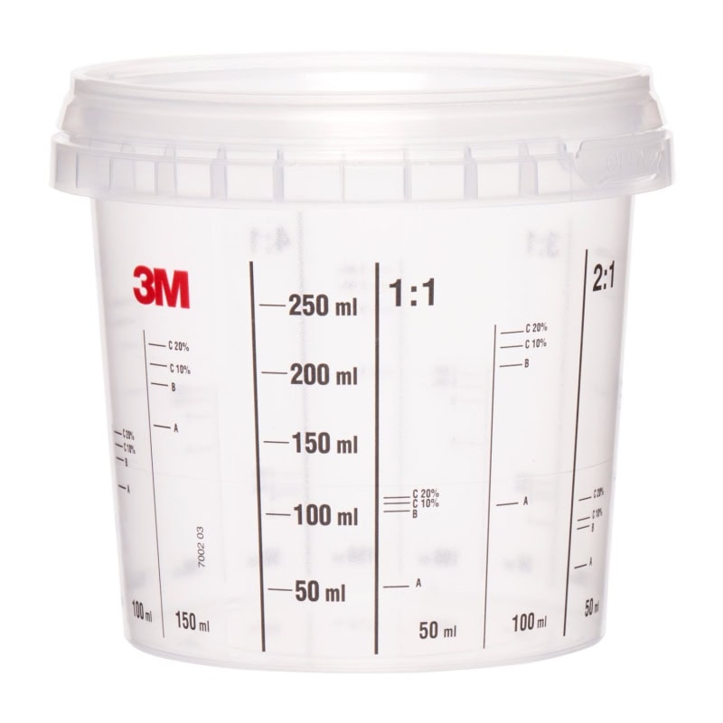 Preview: 3M™ 50402, 0,365 Liter Transparenter Mischbecher zum Mischen und Aufbewahren von Lacken