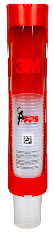 Preview: 3M™ PPS™ 16219 roter Dispenser zur platzsparenden Aufbewahrung von PPS™ Innenbechern