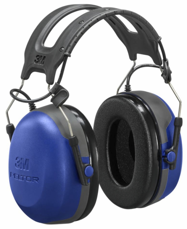 Preview: 3M™ PELTOR™ CH-3 LO ATEX Kapselgehörschutz Kopfhörer HT52A-112-50, Für den dauerhaften Einsatz mit externen Funkgerät (Nur Hören), SNR = 30 dB, ATEX Zulassung, FLX2 Anschluss, Blau / Schwarz, Kopfbügel