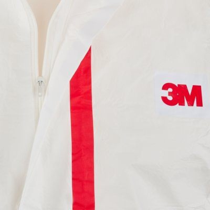 Preview: 3M™ Schutzanzug 4565M, Typ 4/5/6, Weiß/Rot, Größe M