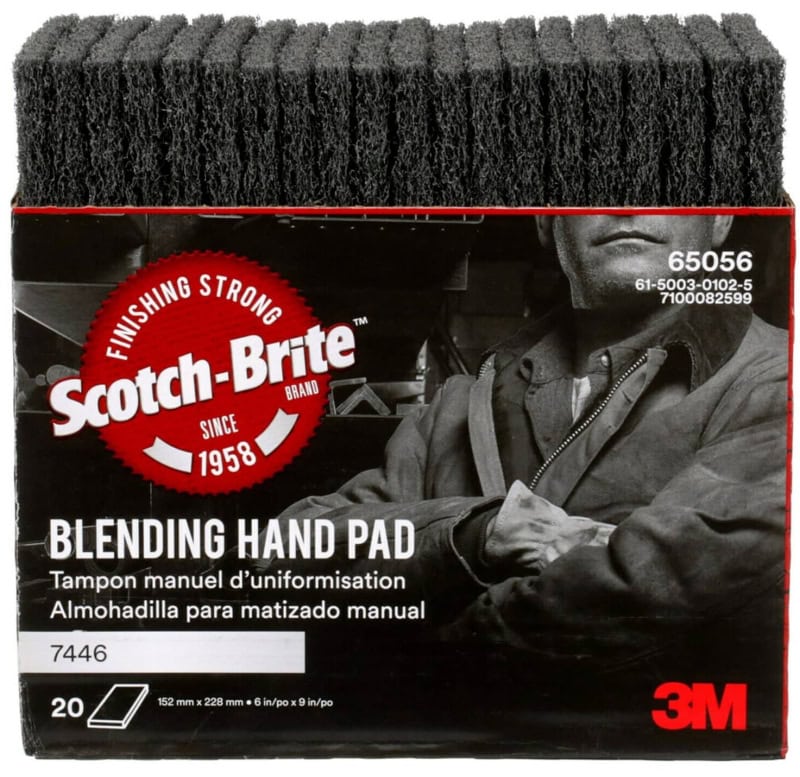 Preview: Scotch-Brite™ CF-HP 7446+, Grau, 152 mm x 228 mm, P320 - P360, S, Medium, Handpads mit Siliziumkarbidkorn, für Reinigungs- und Finisharbeiten