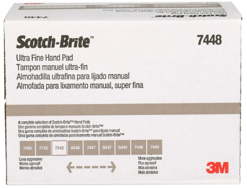 Preview: Scotch-Brite™ CF-HP 7448+, Grau, 158 mm x 224 mm, P1500 - P2000, S, Ultra fein, Handpads mit Siliziumkarbidkorn, Für Reinigungs- und Finisharbeiten