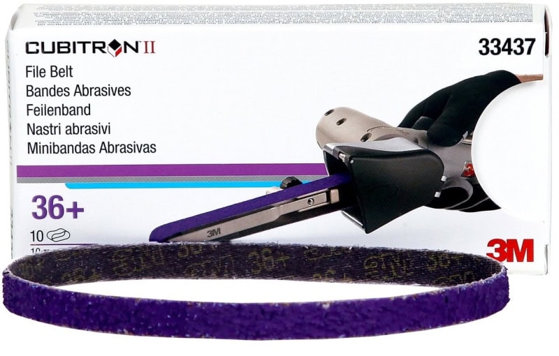 Preview: 3M™ Cubitron™ II 786F 33437, 10 mm x 330 mm, 36+, YF-Polyester, Universal Schleifband mit Präzisions-Keramikkorn