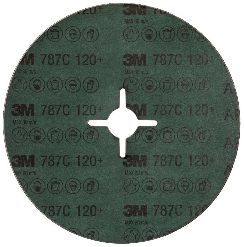 Preview: 3M™ 787C 779903, Ø 115 mm x ø 22,23 mm, 120+, 13.200 U./Min., Fiberscheibe mit Präzisions-Keramikkorn