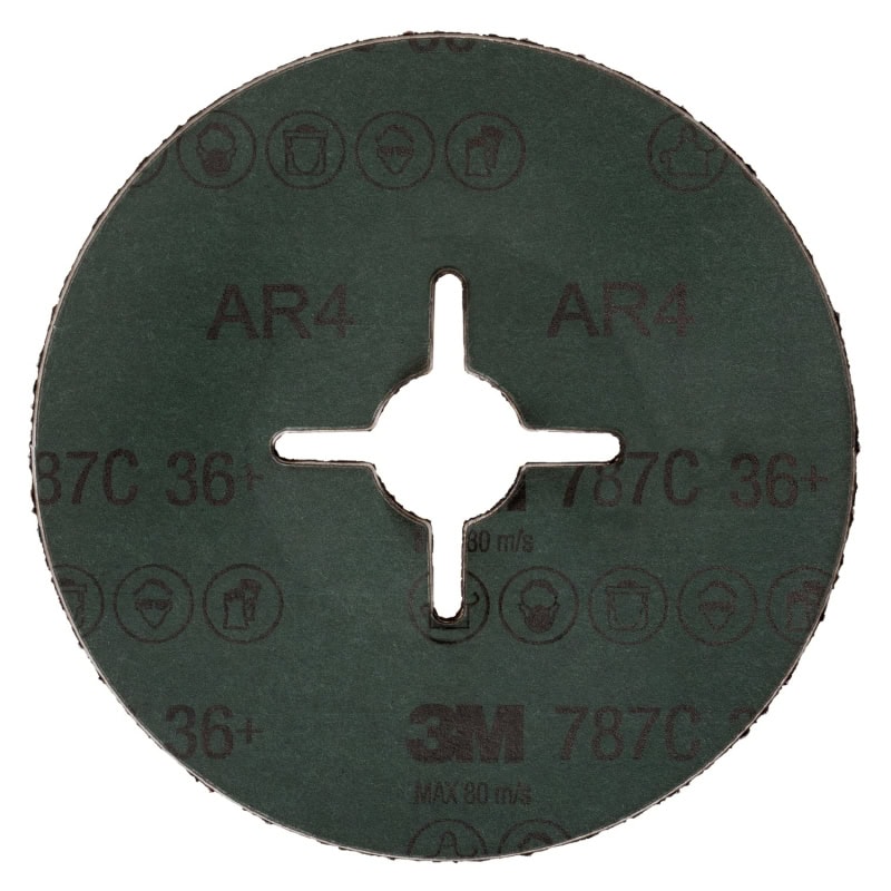 Preview: 3M™ 787C 61341, Ø 115 mm x ø 22,23 mm, 36+, 13.200 U./Min., Fiberscheibe mit Präzisions-Keramikkorn