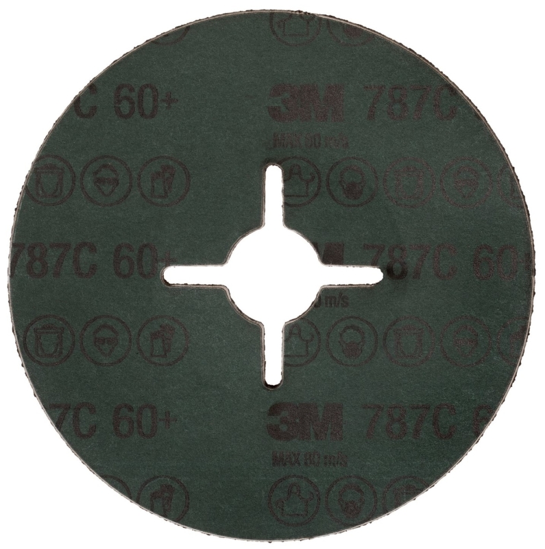 Preview: 3M™ 787C 61350, Ø 125 mm x ø 22,23 mm, 60+, 12.000 U./Min., Fiberscheibe mit Präzisions-Keramikkorn