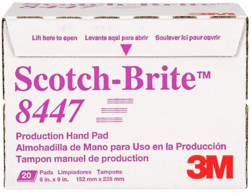 Preview: 3M™ Scotch-Brite™ 8447, 152 mm x 228 mm, A, P600 - P800, Sehr fein, Einseitige Handpads mit Aluminiumkorn, für Reinigungs- und Finisharbeiten