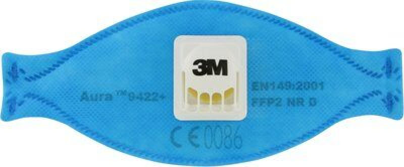 Preview: 3M™ Aura™ Atemschutzmaske 9422+ FFP2 NR D, Industrievariante, Hygienisch einzelverpackt