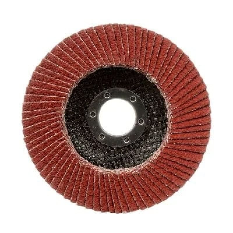Preview: 3M™ Cubitron™ II 967A 65068, Ø 115 mm x ø 22 mm, 80+, 13.200 U./Min., Typ 27 Flach, Fächerschleifscheibe mit Präzisions-Keramikkorn, Für Abtragsarbeiten