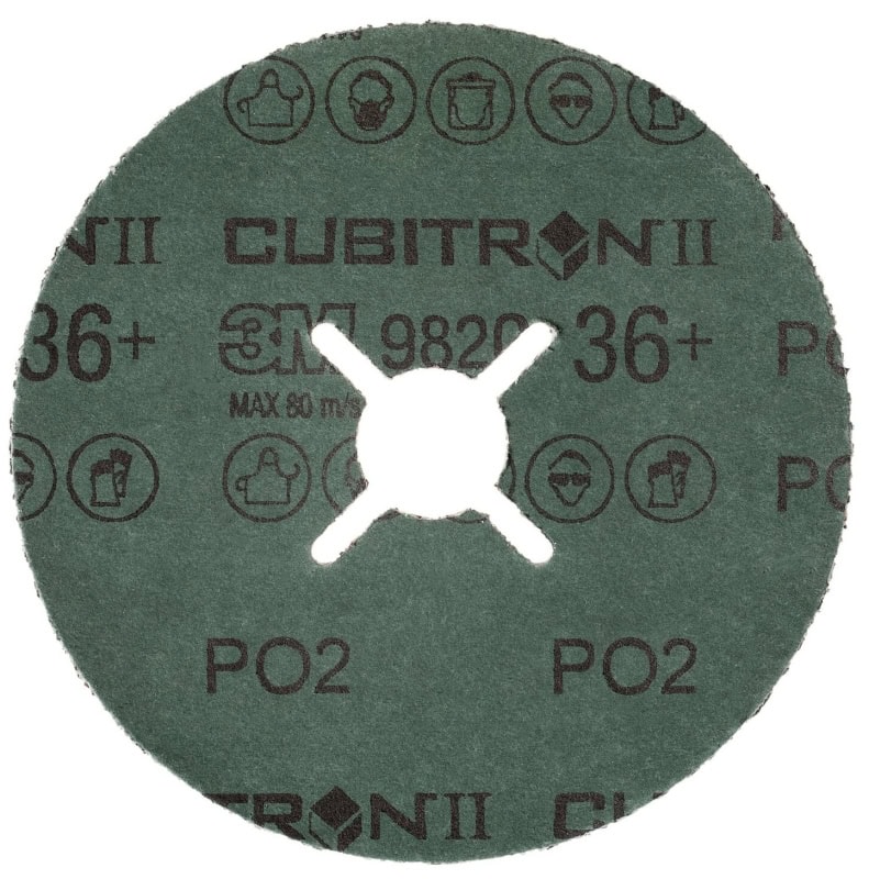 Preview: 3M™ Cubitron™ II 982C 460714, Ø 180 mm x ø 22,23 mm, 36+, 8.500 U./Min., Fiberscheibe mit Präzisions-Keramikkorn
