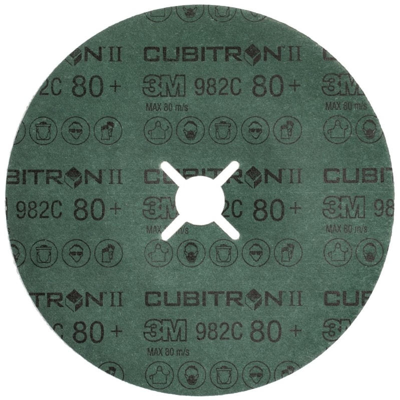 Preview: 3M™ Cubitron™ II 982C 460685, Ø 125 mm x ø 22,23 mm, 80+, 12.000 U./Min., Fiberscheibe mit Präzisions-Keramikkorn