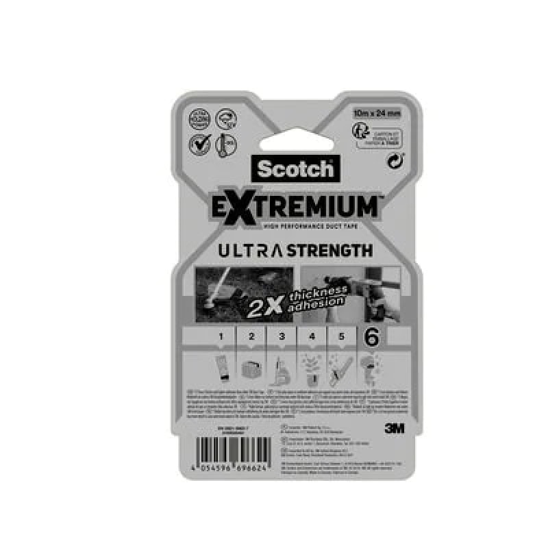 Preview: 3M™ Scotch® Extremium™ DT17, 24 mm x 10 m, 0,42 mm, Schwarz, Hochleistungs Gewebeklebeband