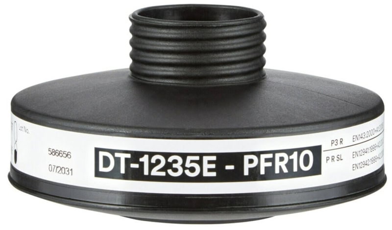 Preview: 3M™ DT-Series™ DT-1235E, Partikelfilter PFR10, P3 PFR R D, Schwarz, 40 mm Rundfilteranschluss [NATO Standard], Filter gegen feste & flüssige Partikel