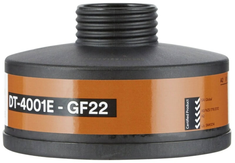 Preview: 3M™ DT-Series™ DT-4001E, Gase- & Dämpfefilter GF22, A2 PSL R, Schwarz, 40 mm Rundfilteranschluss [NATO Standard], Filter gegen organische Gase & Dämpfe