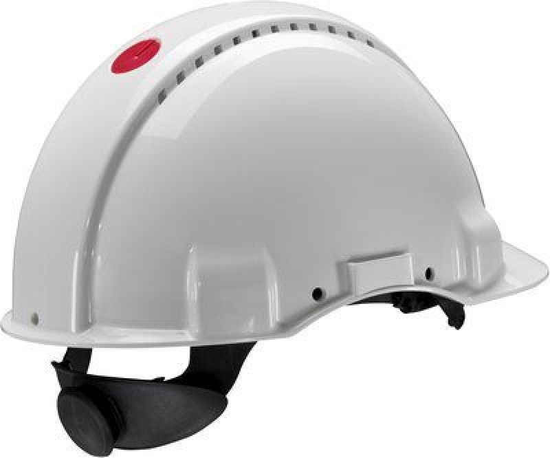 Preview: 3M™ Peltor™ G30NUWLH, Weiß, G3000NUV-10-VI Schutzhelm mit Ratschensystem & Kunststoff-Schweißband, Lampenhalterung, Uvicator