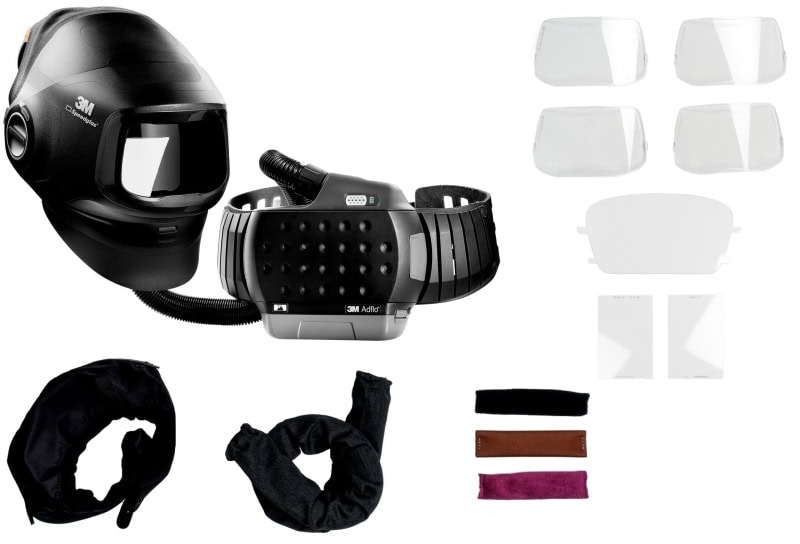 Preview: 3M™ Speedglas™ G5-01, H617809, TH3, Hochleistungs-Schweißmaske G5-01 ohne Schweißfilter mit 3M™ Adflo™ Gebläseatemschutz und Verbrauchsmaterialien-Starter Set