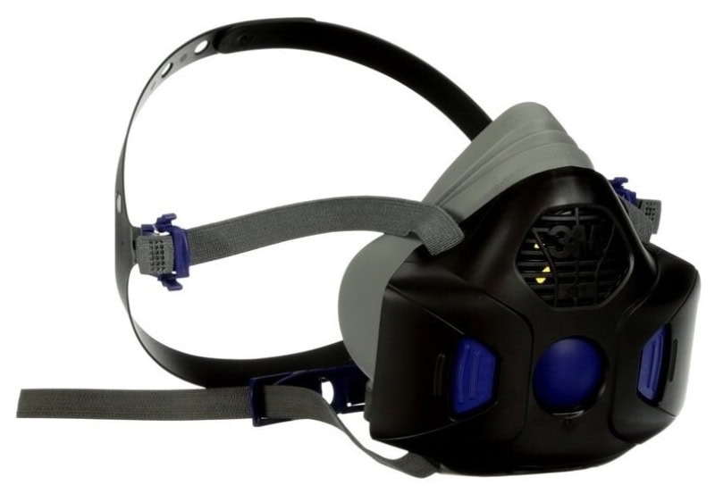 Preview: 3M™ Secure Click™ Gasmaske / Halbmaske HF-801SD, Größe S, Secure-Click Filteranschluss, Halbmaske mit Sprechmembran