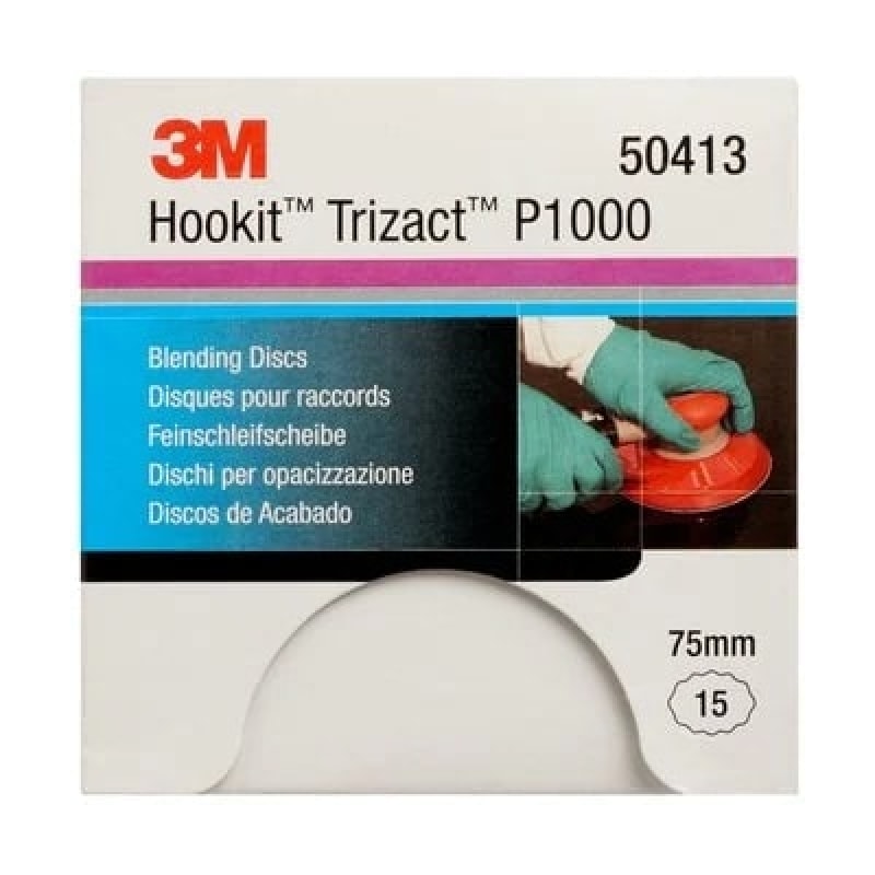 Preview: 3M™ Trizact™ Hookit™ 443SA E50413, Ø 75 mm, P1000, Dunkelgrau, Kletthaftend, Feinschleifscheibe mit Siliziumkorn