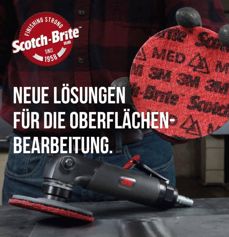 Preview: 3M™ Scotch-Brite™ PN-DH PNDH4223, Ø 115 mm, P220 - 280, K, Medium, Rot, 13.300 U./Min., Kletthaftend, Präzisions-Vliesscheibe ohne Zentrierloch, Für Abtrags- und Finisharbeiten