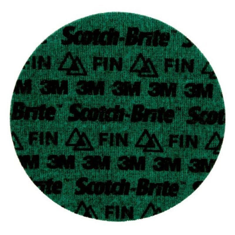 Preview: 3M™ Scotch-Brite™ PN-DH PNDH4222, Ø 115 mm, P320 - 400, K, Fine, Grün, 13.300 U./Min., Kletthaftend, Präzisions-Vliesscheibe ohne Zentrierloch, Für Abtrags- und Finisharbeiten