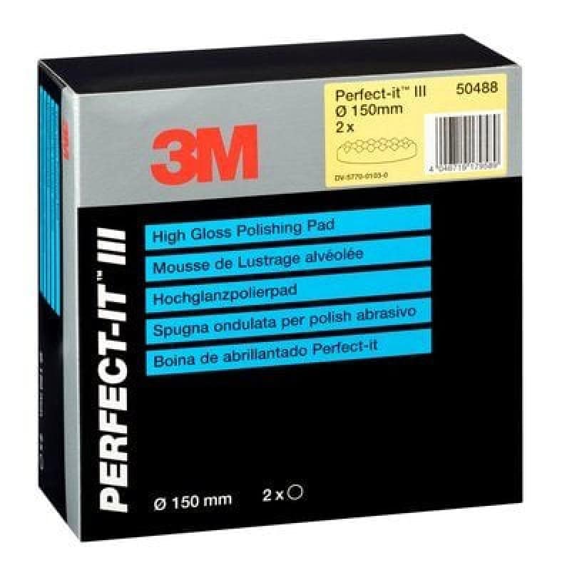 Preview: 3M™ Perfect-It™ 50488, Ø 150 mm, Genoppt, Gelb, Polierschaumpad, 2 Stück pro Packung