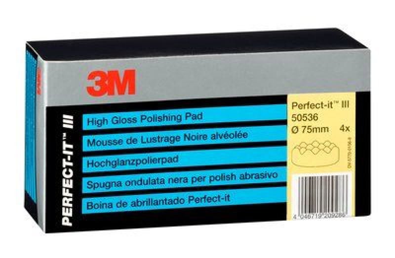 Preview: 3M™ Perfect-It™ 50536, Ø 75 mm, Genoppt, Gelb, Polierschaumpad, 4 Stück pro Packung