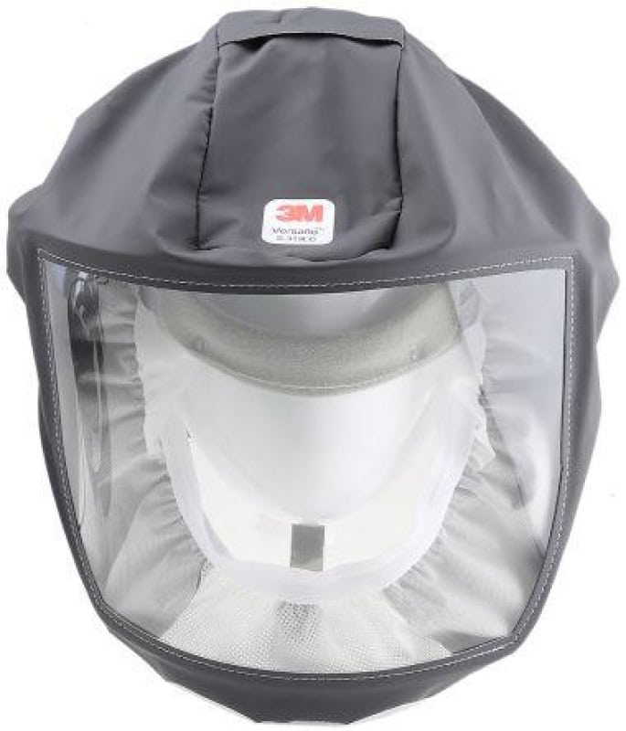 Preview: 3M™ Versaflo™ S-333LG, Größe L, Haube (PP), Visier (PC), TH3, Grau, Einweg Leichthaube