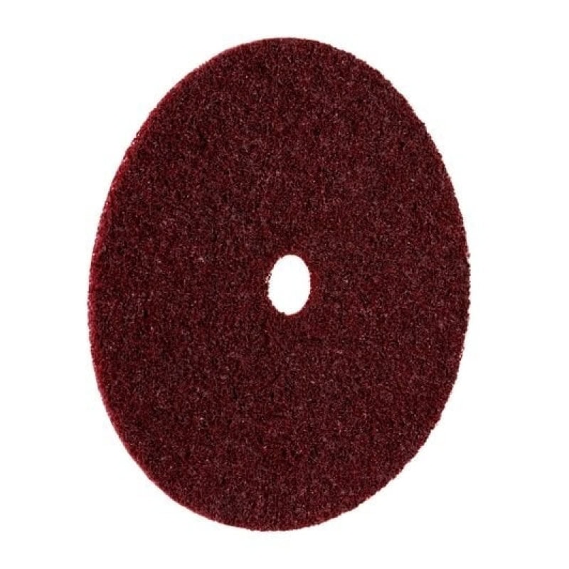 Preview: 3M™ Scotch-Brite™ SC-DH 60986, Ø 178 mm x 22 mm, P220 - 280, A, Medium, Rot, 6.000 U/Min., Kletthaftend, Vliesscheibe mit Zentrierloch, Für Reinigungs- und Finisharbeiten