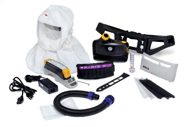 Preview: 3M™ TR-800-HKS2, TH3, Haube Größe S/M, Partikel- Gase- & Dämpfeschutz, EX-Schutz, Versaflo™ Gesundheitswesen Gebläse Atemschutz Set, Teile: [TR-819E, S-433S, BT-922]