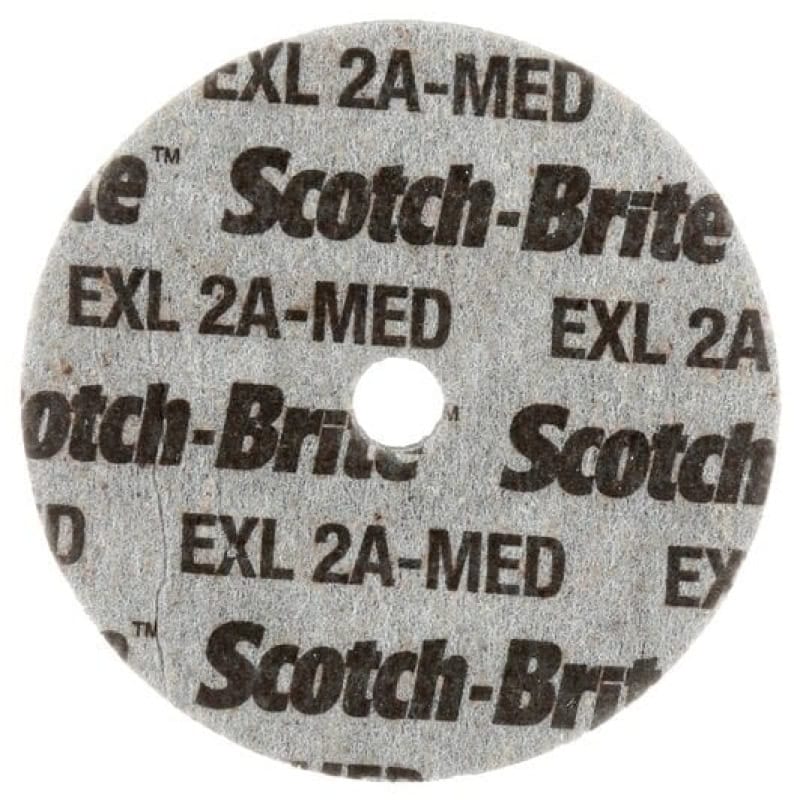 Preview: 3M™ Scotch-Brite™ EXL XL-UW 03792, Ø 25,4 mm, ø 25,4 mm, Ø 4,76 mm, Härte 2, P600 - 1200, S, Fine, 30.100 U./Min., Verpresste Kompaktscheibe, Für Entgratungs- und Finisharbeiten