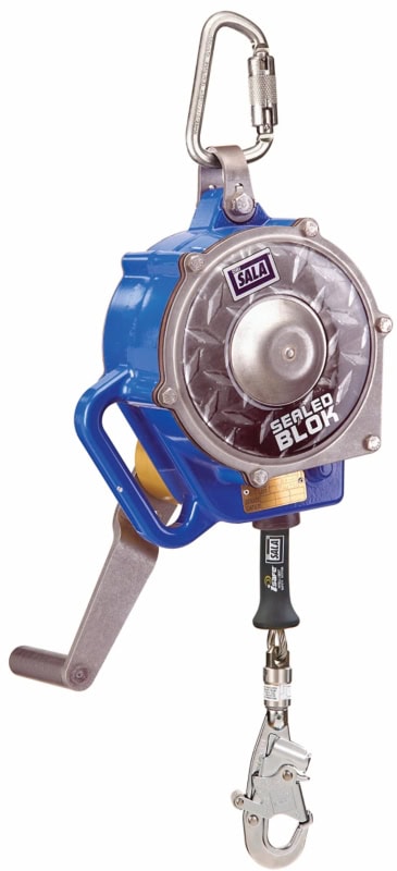 Preview: 3M™ DBI-SALA® Sealed-Blok™ Höhensicherungsgerät mit Rettungsfunktion 3400856, 9 m Länge, 5 mm Edelstahlseil, Rückholwinde, 12 Kg, Blau, Zur Absicherung und Rettung von Personen