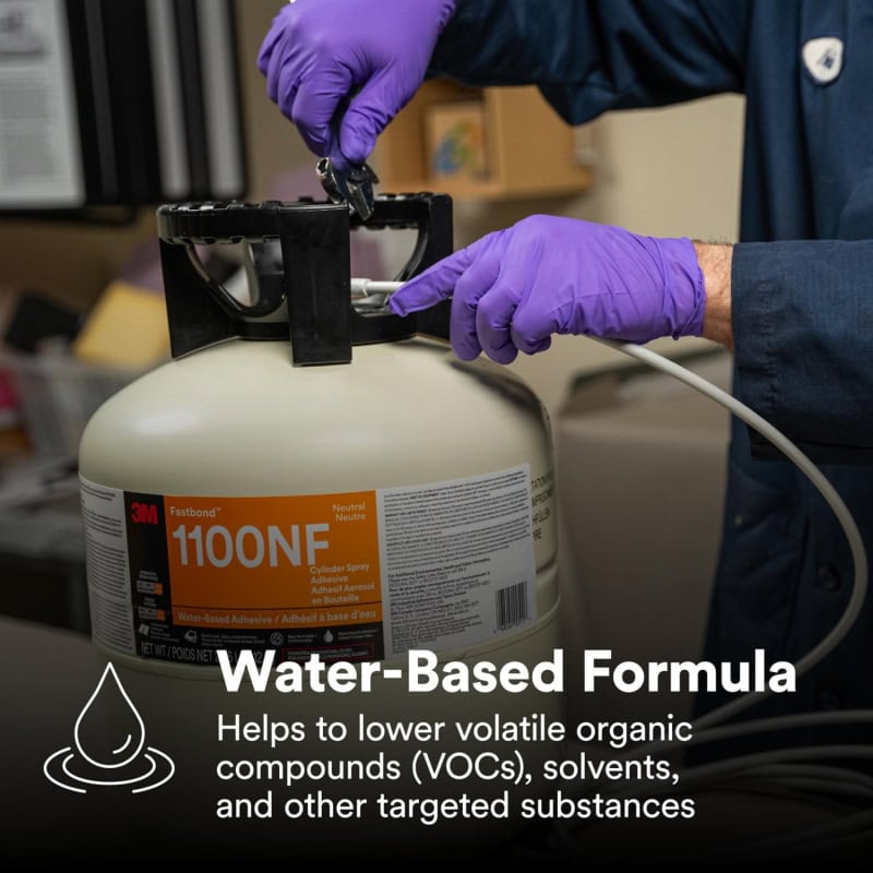 Preview: 3M™ Fastbond™ Dispersion Schaumklebstoff 1100 NF, 3,785 Liter / 1 Gallon, Transparent,  1% VOC, Lösemittelfrei, Wasserbasierter Dispersionsklebstoff auf Acrylatbasis