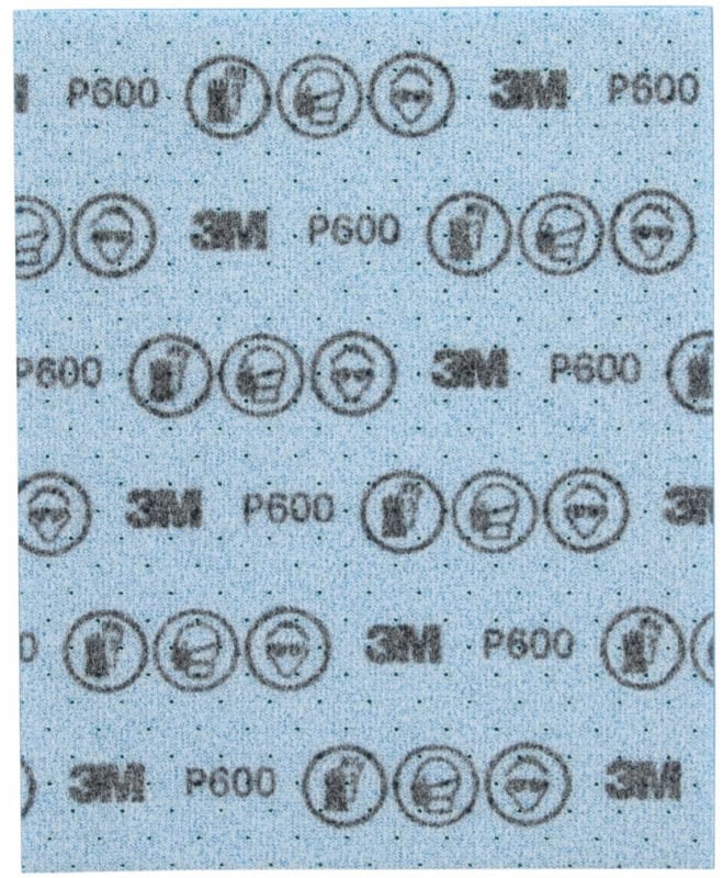 Preview: 3M™ Hookit™ Flexible Feinschleifstreifen 33532, 139 x 172 mm, A, P600, Ungelocht, Feinschleifstreifen mit Aluminiumkorn, Für Nass- oder Trockenschliff