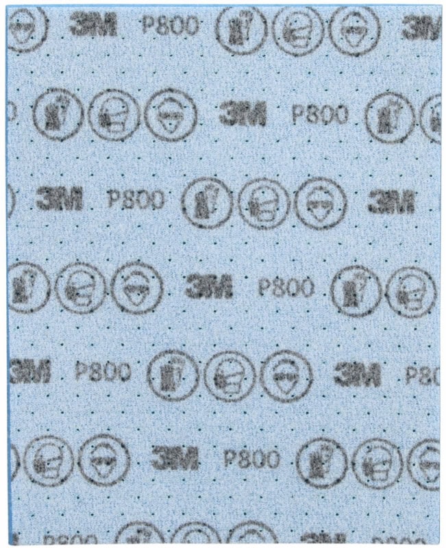 Preview: 3M™ Hookit™ Flexible Feinschleifstreifen 33533, 139 x 172 mm, A, P800, Ungelocht, Feinschleifstreifen mit Aluminiumkorn, Für Nass- oder Trockenschliff