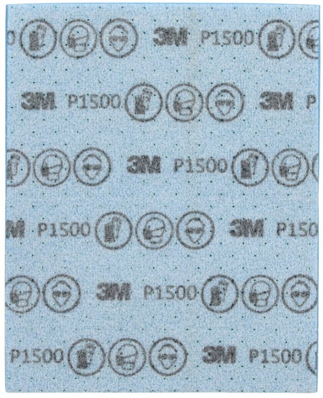 Preview: 3M™ Hookit™ Flexible Feinschleifstreifen 33536, 139 x 172 mm, A, P1500, Ungelocht, Feinschleifstreifen mit Aluminiumkorn, Für Nass- oder Trockenschliff