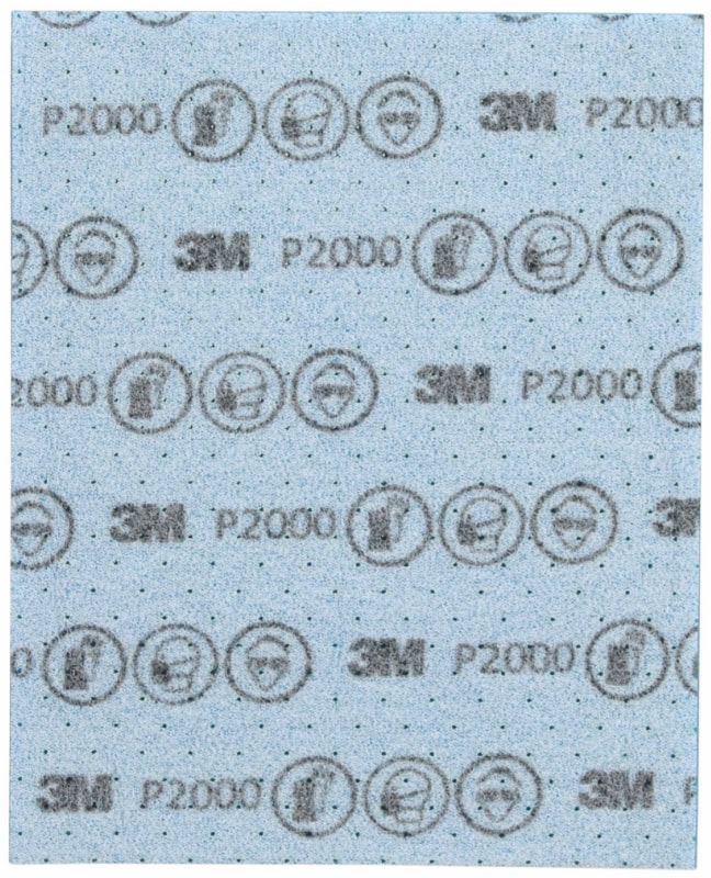 Preview: 3M™ Hookit™ Flexible Feinschleifstreifen 33537, 139 x 172 mm, A, P2000, Ungelocht, Feinschleifstreifen mit Aluminiumkorn, Für Nass- oder Trockenschliff