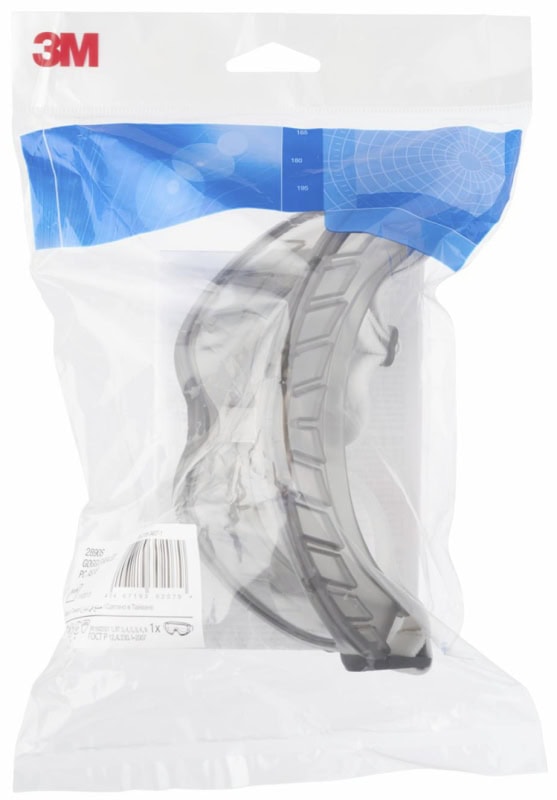 Preview: 3M™ 2890S, Klar, AS/AF/UV, 2C-1.2 3M 1 BT 9 K N, Gasdichte Vollsichtbrille aus Polycarbonat