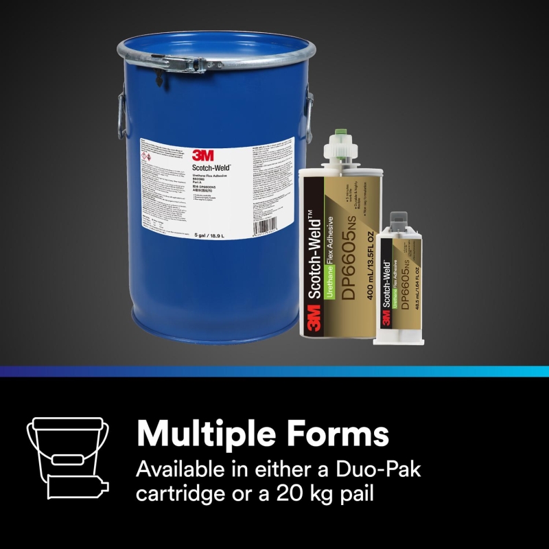 Preview: 3M™ Scotch-Weld™ 2K Klebstoff DP 6605 NS, 400 ml, Schwarz, Standfest, 1:1, Flexibler 2-Komponenten-Konstruktionsklebstoff auf Polyurethanbasis für das EPX System