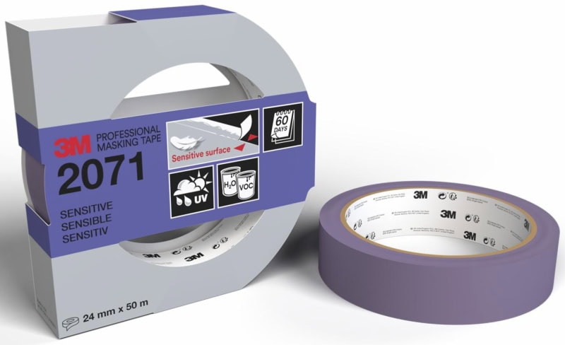 Preview: 3M™ Scotch® 2071, 24 mm x 50 m, 0,102 mm, Lila, Lange Rückstandsfrei, Professionelles Malerabdeckband, Ausführung mit EAN Label